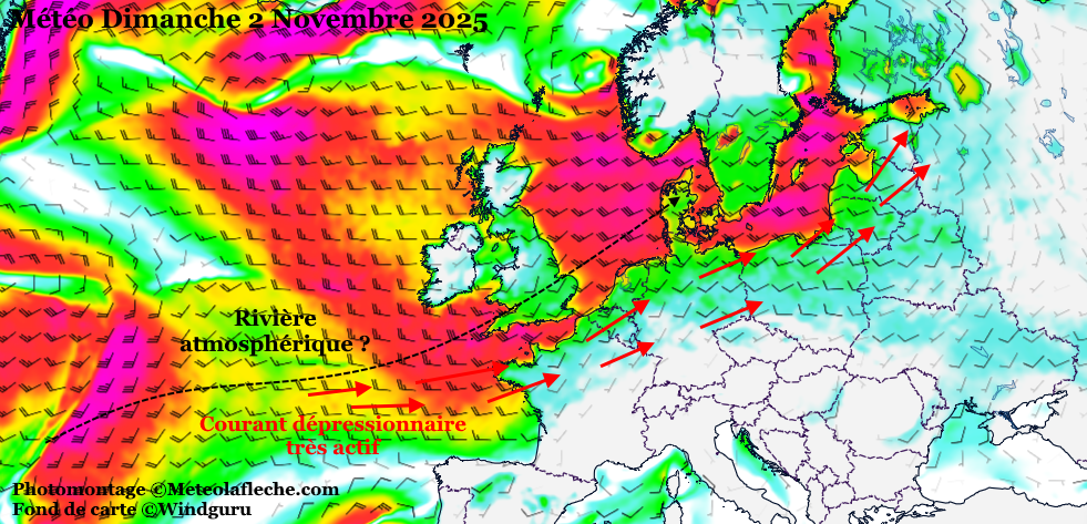 Mto Europe 2 Novembre 2025 rivire atmosphrique