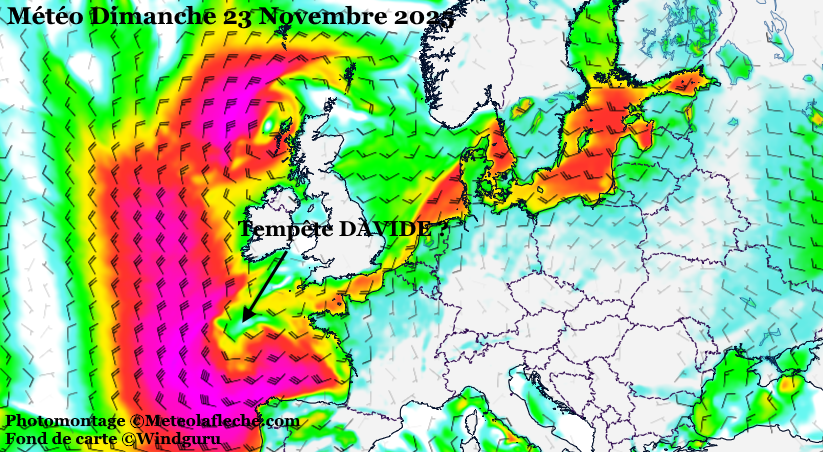 Mto Europe 23 Novembre 2025 tempete