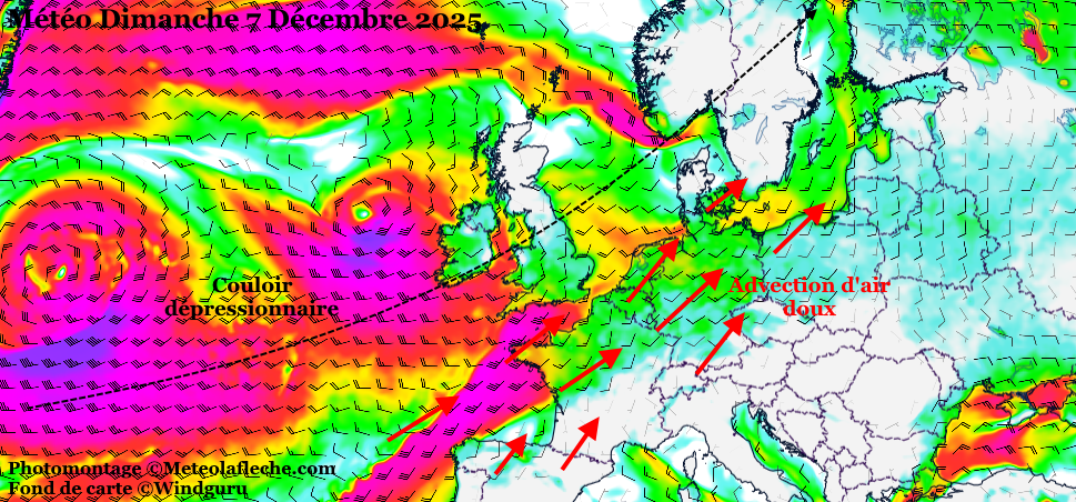 Mto Europe 7 Dcembre 2025 couloir dpressionnaire