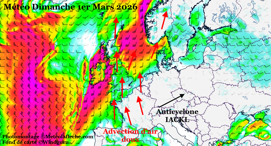 M�t�o Europe 1er Mars 2026 anticyclone IACKL