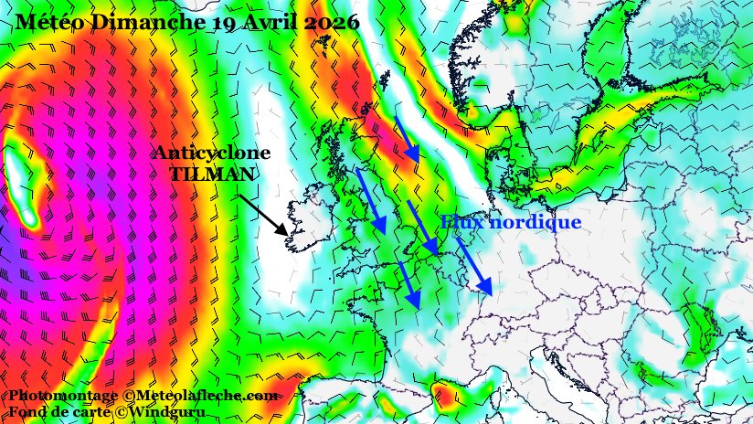 M�t�o Europe 19 Avril 2026 anticyclone Tilman