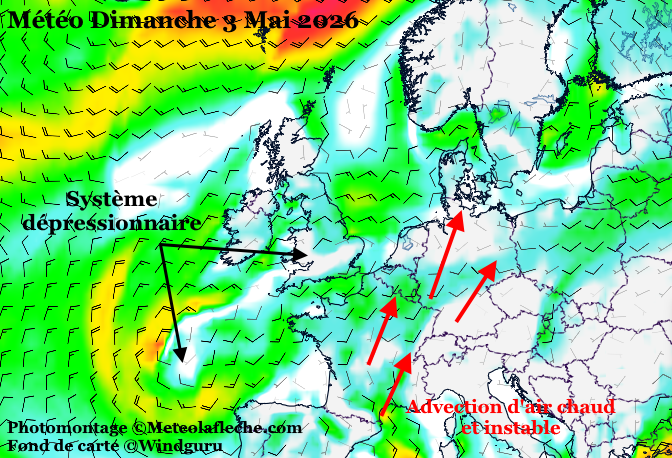 M�t�o Europe 3 Mai 2026 anticyclone Xeri