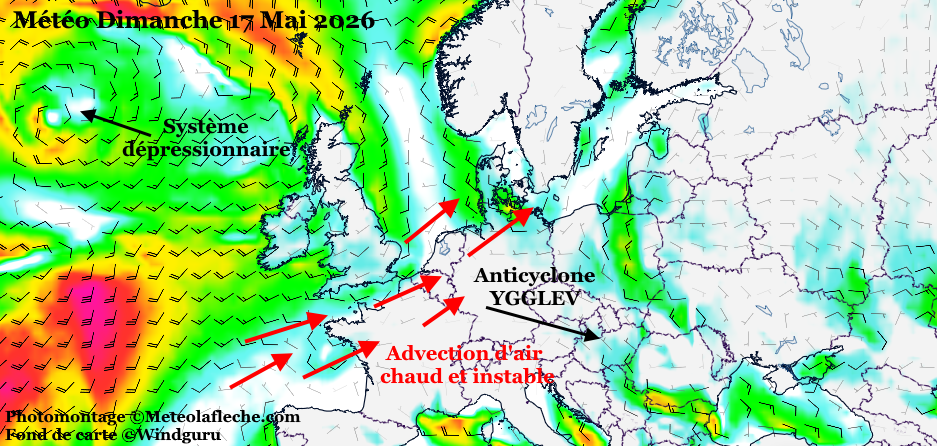 M�t�o Europe 17 Mai 2026 anticyclone YGGLEV
