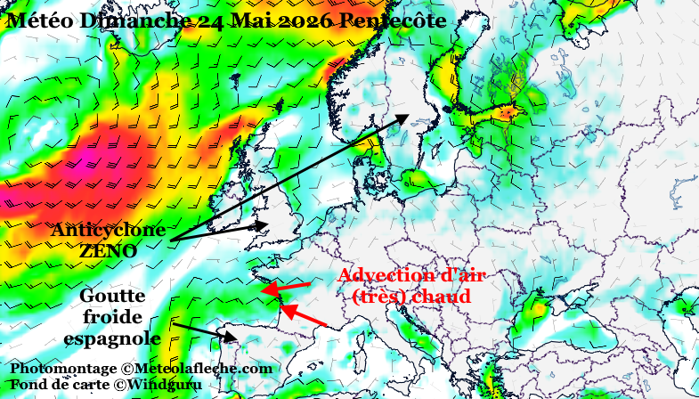 M�t�o Europe 24 Mai 2026 anticyclone ZENO