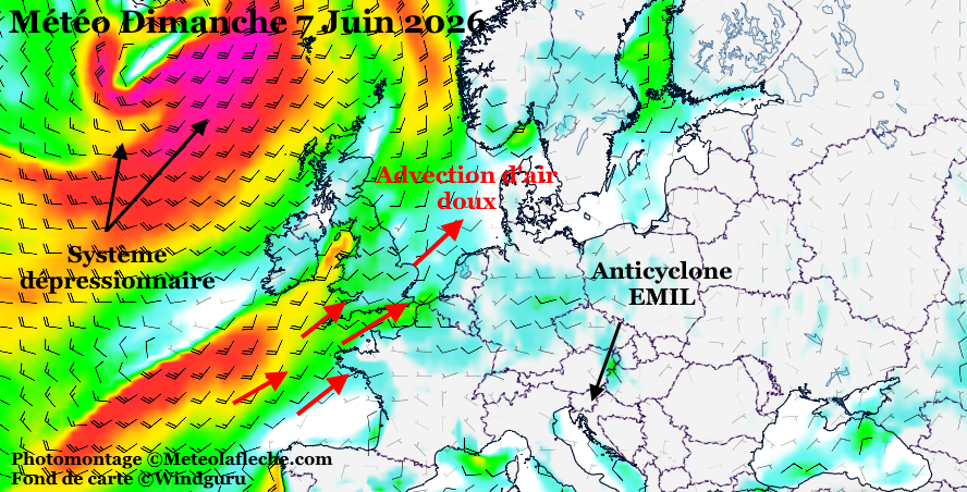 M�t�o Europe 7 Juin 2026 anticyclone EMIL