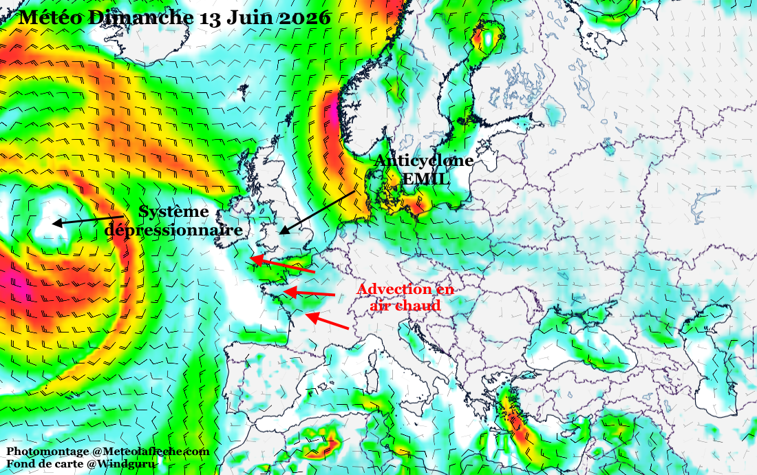 M�t�o Europe 14 Juin 2026 anticyclone EMIL