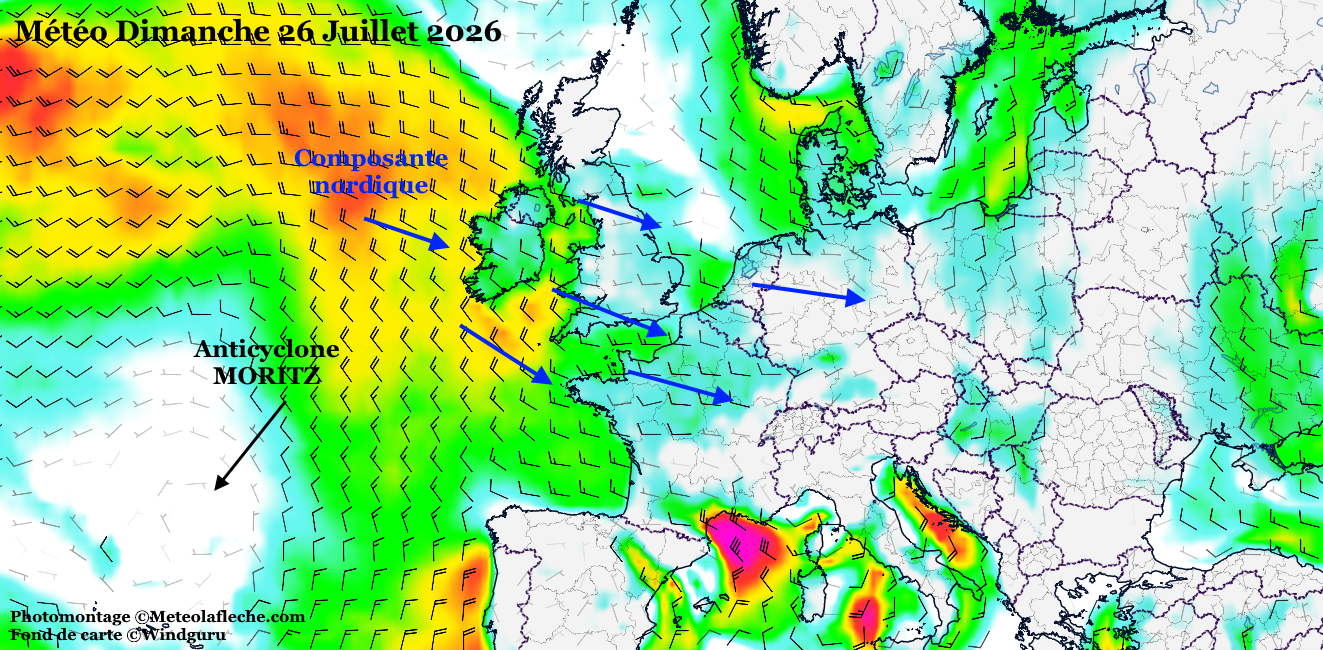 M�t�o Europe 26 Juillet 2026 anticyclone MORITZ