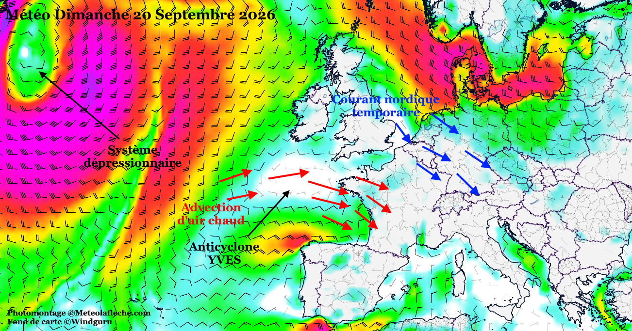 M�t�o Europe 20 Septembre 2026 anticyclone YVES