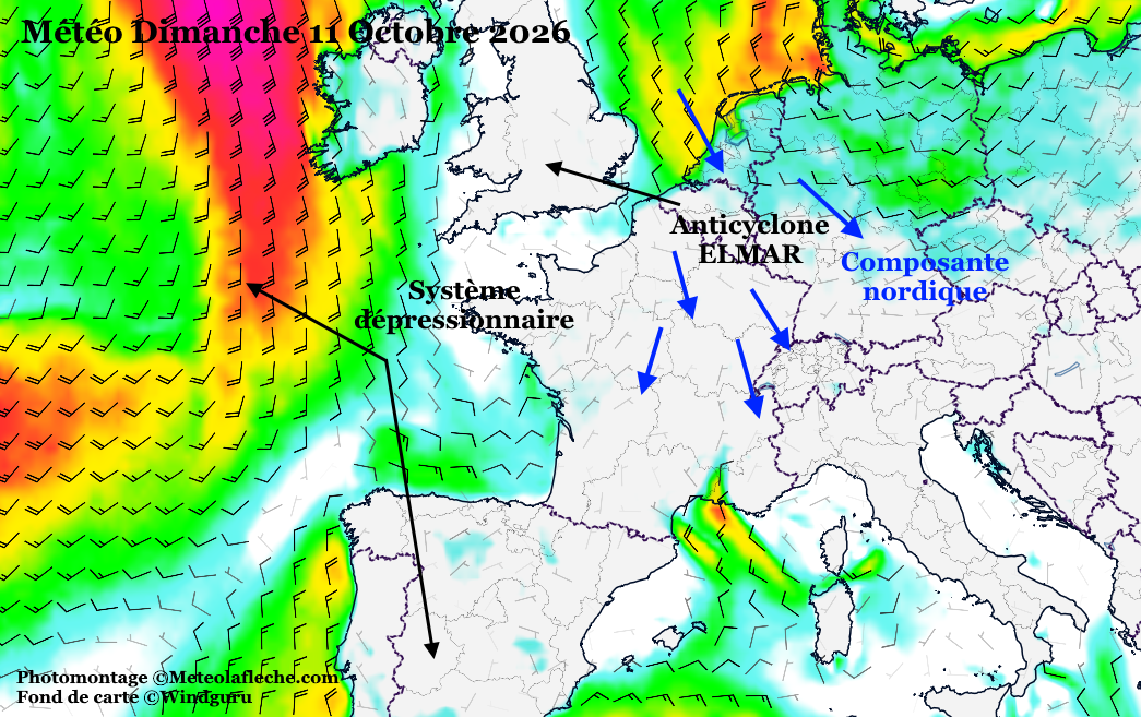 M�t�o Europe 11 Octobre 2026 anticyclone ELMAR