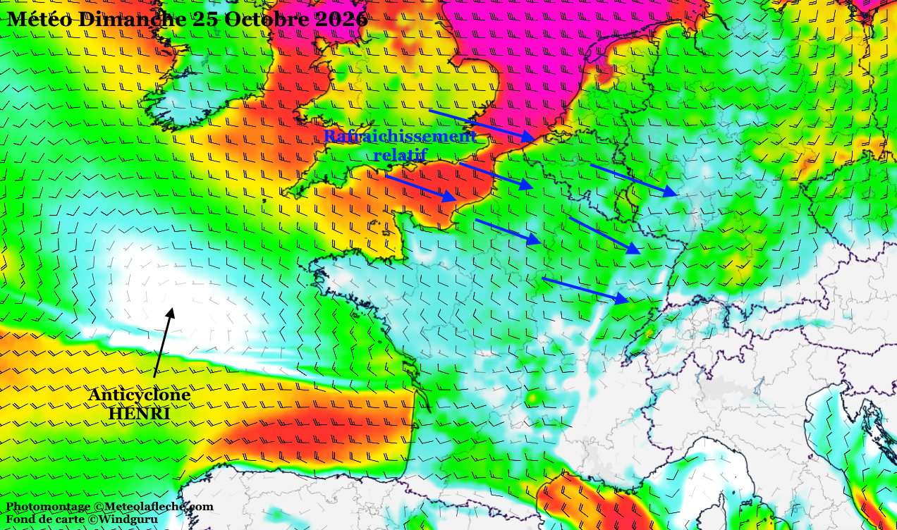 M�t�o Europe 25 Octobre 2026 anticyclone Henri 